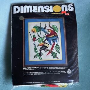 Dimensions Tropical Paradise Needlepoint Kit 14”x18” Vintage 1984